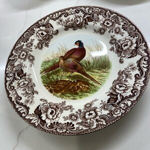 Spode Woodland Brown and Green Pheasant Dinner Plate